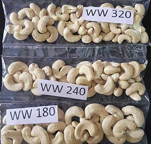 Comparison between: ww180, ww240,ww320 - Vietnam Cashew Nuts