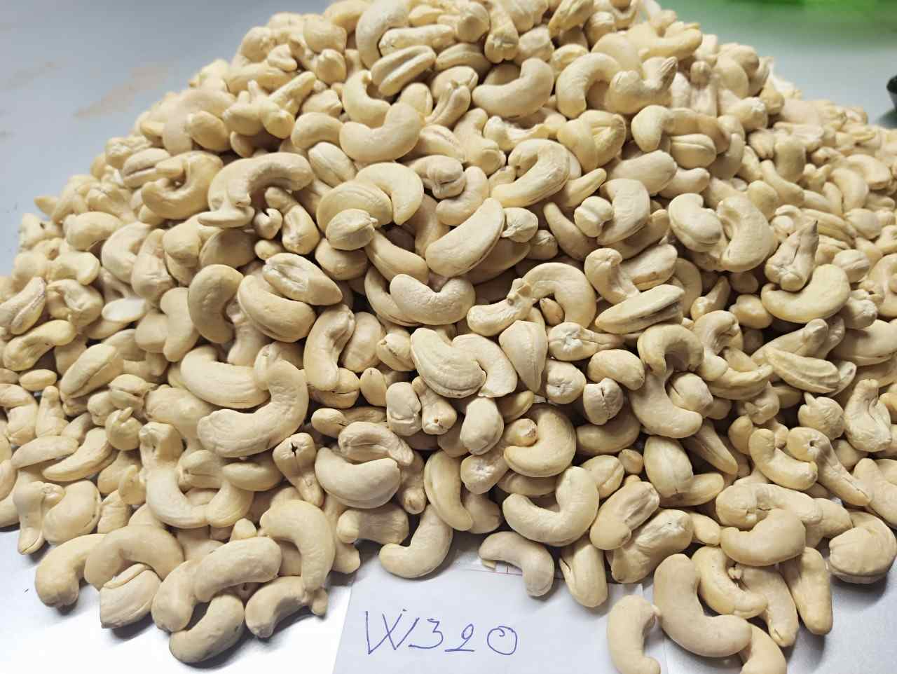 Vietnam W320 grade cashew kernels based-on AFI1999 Standard - Kimmy Farm Raw Product Image.